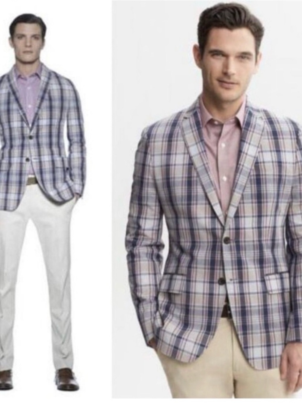 Banana Republic Mad Men Collection Men's Blazer - Gray with Gold Lining